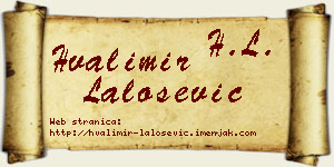 Hvalimir Lalošević vizit kartica